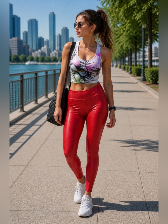 Nanette Lepore Pants - 🍒Nanette Lepore Play Compression Leggings – Cranberry Sparkle 🍒